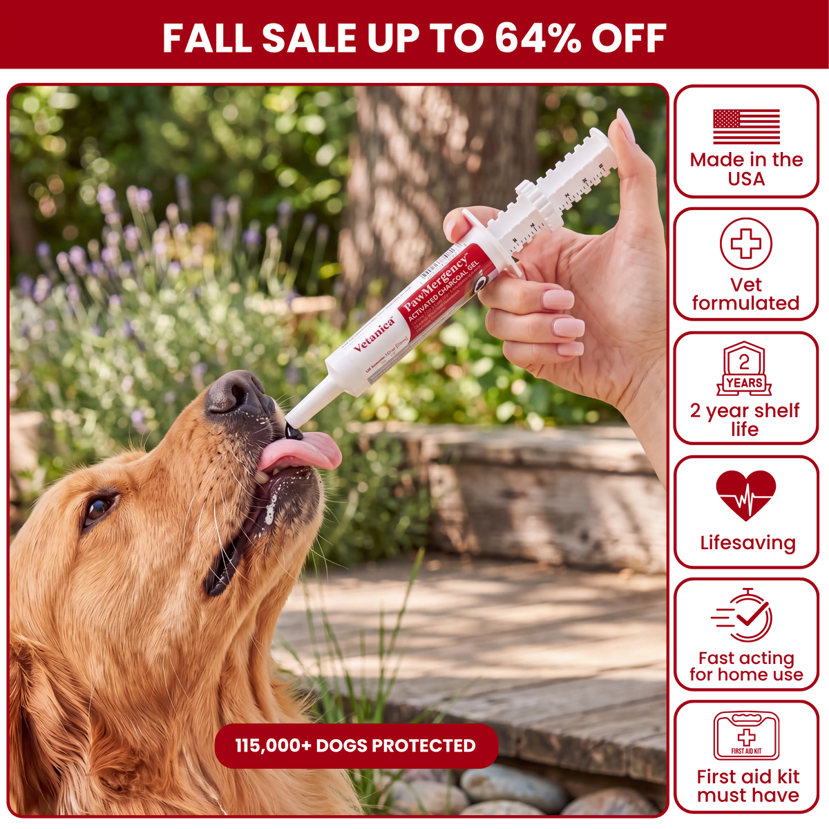 PawMergency - Activated Charcoal & Kaolin First Aid Detox for Pet Poisons (30mL)