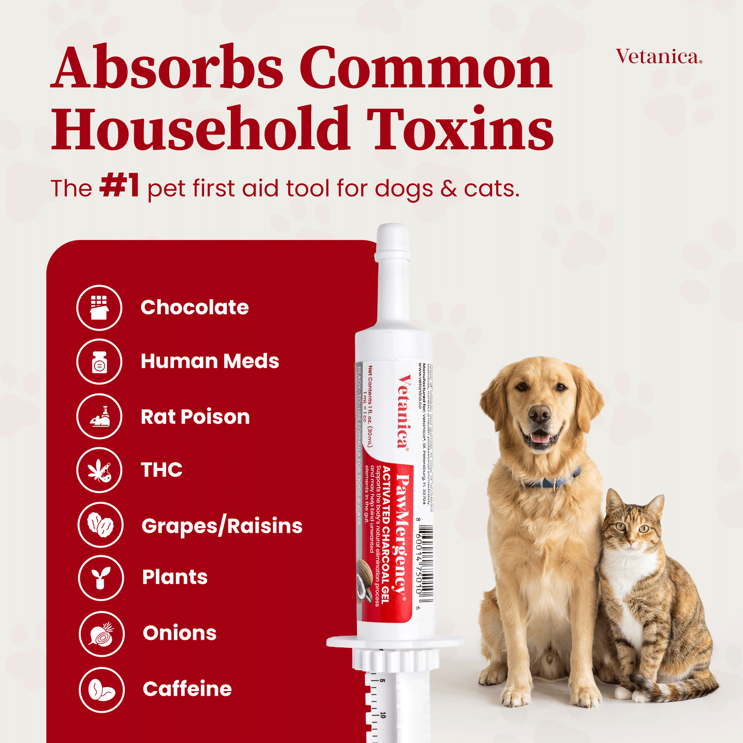 PawMergency® - Activated Charcoal & Kaolin Clay Paste for Pet Poisons